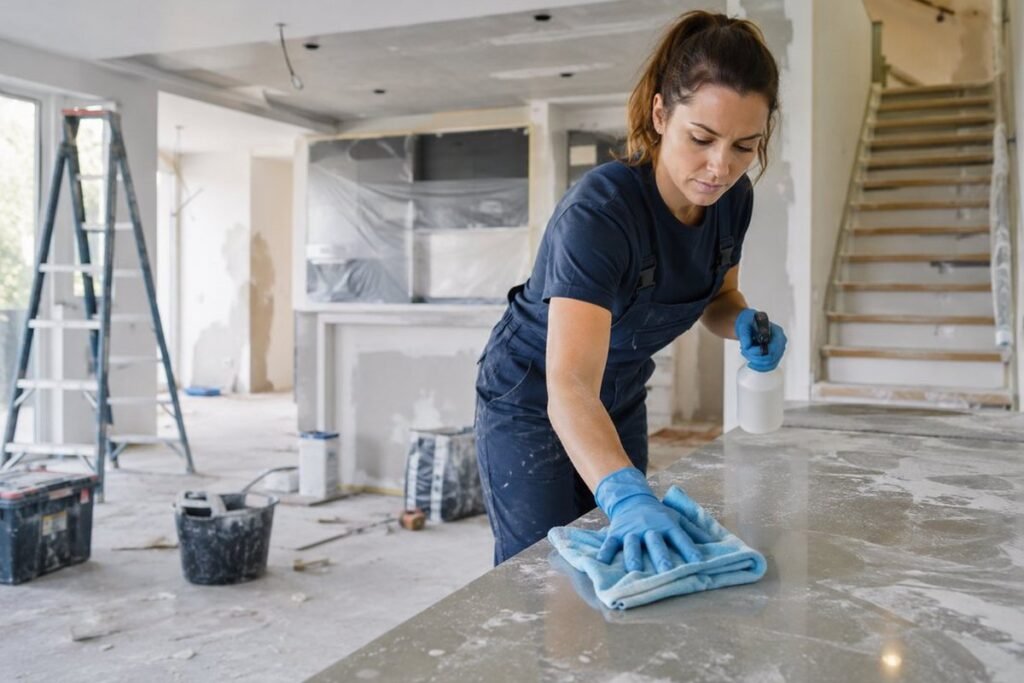 Professional post-construction cleaning after a home renovation